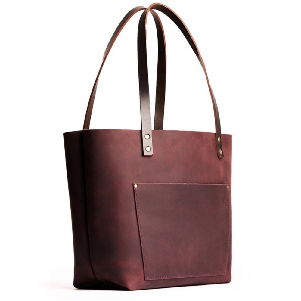 Portland leather medium tote in Merlot